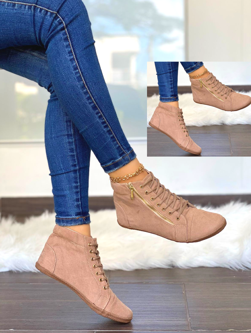 velez botas con cierre zapatos  mujer color beige tienda onlineshoppingcenterg colombia centro de compras en linea